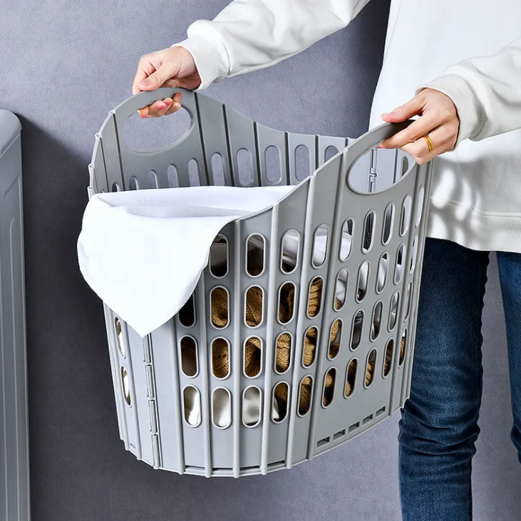 Wholesale best seller plastic hamper collapsible foldable laundry basket