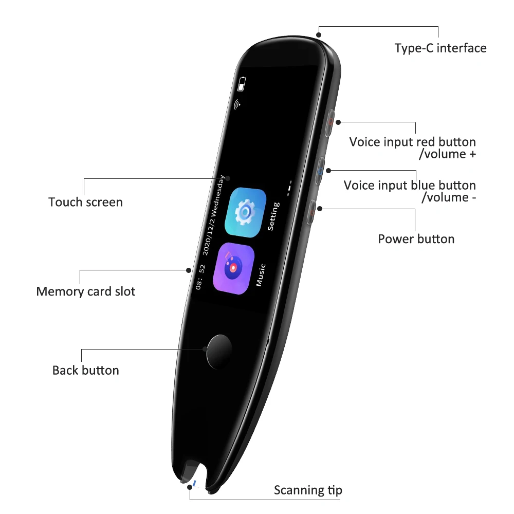 Languages Scan AI Scanner Translator Accurate Pen Mobile Portable Translator With 112 Language Learning Translator Device