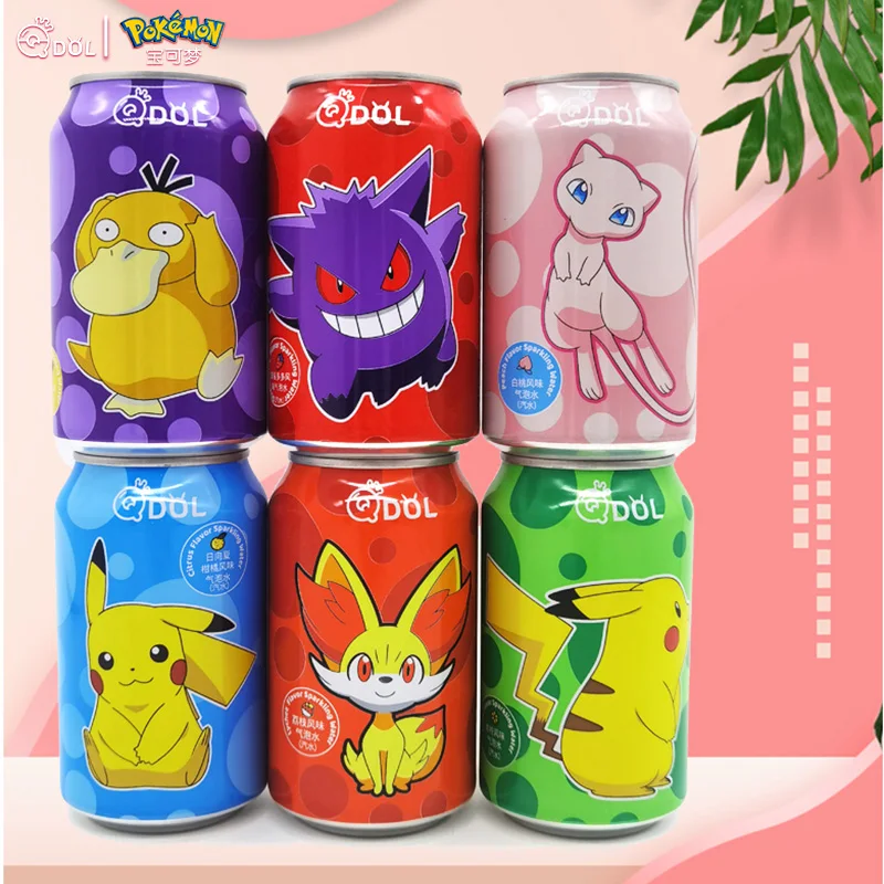 wholesale oft drink White Peach Flavor Pikachu sparkling water 330ml *24 cans drinks Carbonated drinks