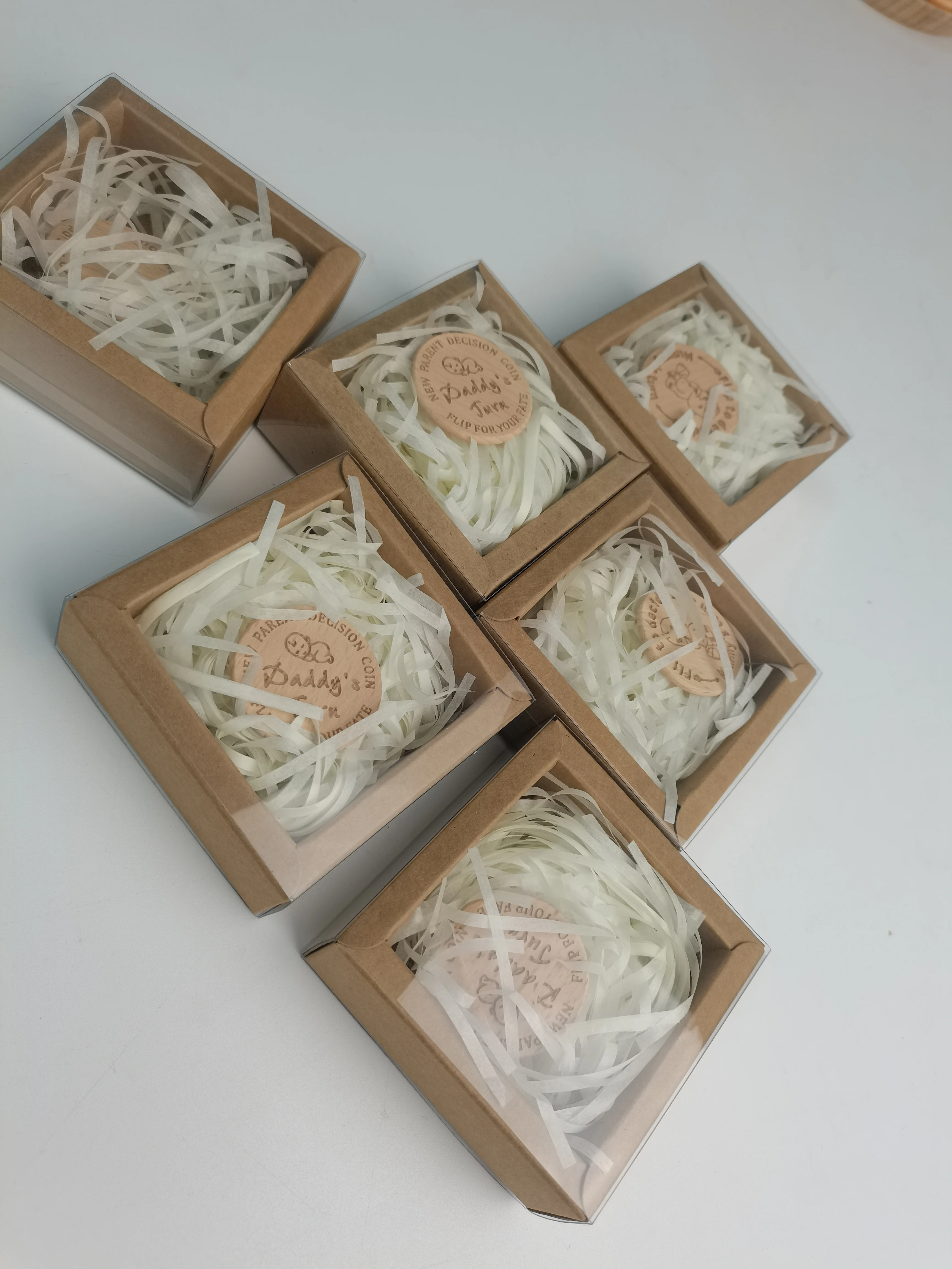 2 Pcs Funny Pregnancy First Time Moms Baby Decision Challenge Coin Set wood new parent decision coin flips wood coin flips