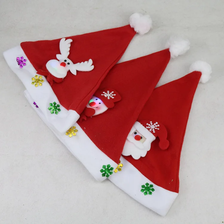 Wholesale Christmas Headband Clown Decoration Hair Accessories with Led Light Party  Packing Cap
