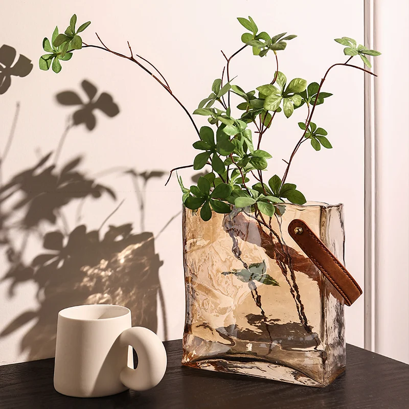 2023 New Design Modern Luxury Crystal Vase Glass Wrap Vase Home Decor Living Room Dining Room Vase Birthday Gift