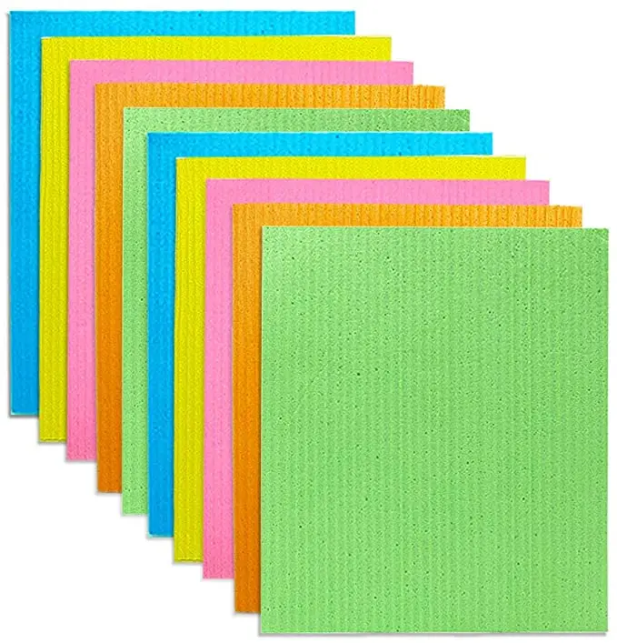 Promotional Wholesale Fashion Eco-friendly Swedish Natural Cellulose Sponge Kitchen Cleaning Cloths Dish Cloths