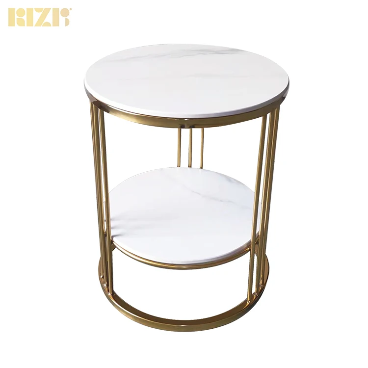 Nordic light luxury marble frosted tempered glass top coffee table Italian tea table side table
