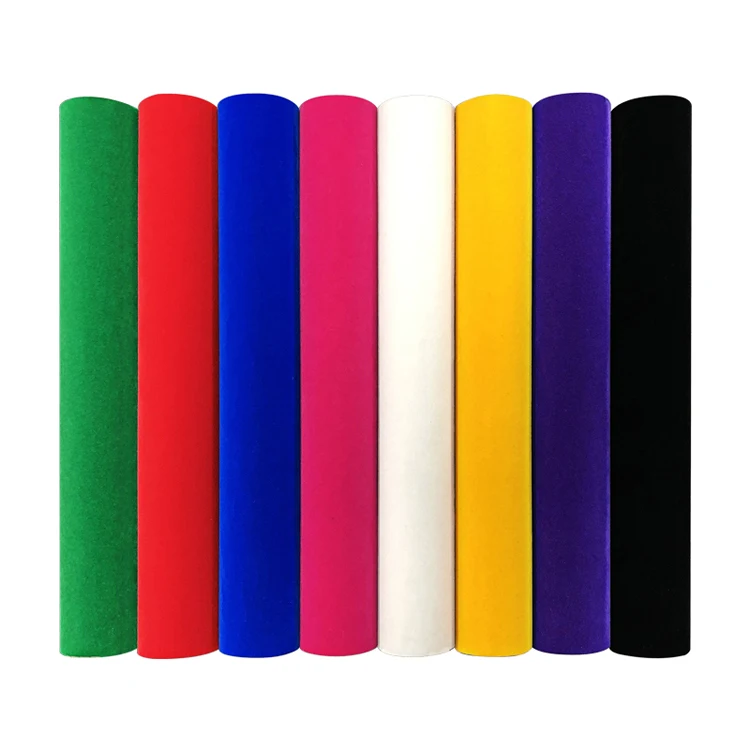 Detu Brand Wholesale Multicolor Flex Fabric Heat Transfer Flock Vinyl Roll For Clothing