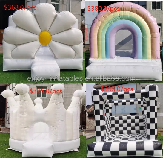 10ft*8ft 3*2.5m Hot Sale Mini White Bouncer House Balls Pit Pool Small Inflatable Bouncing Castle House with Pool for Kids Fun