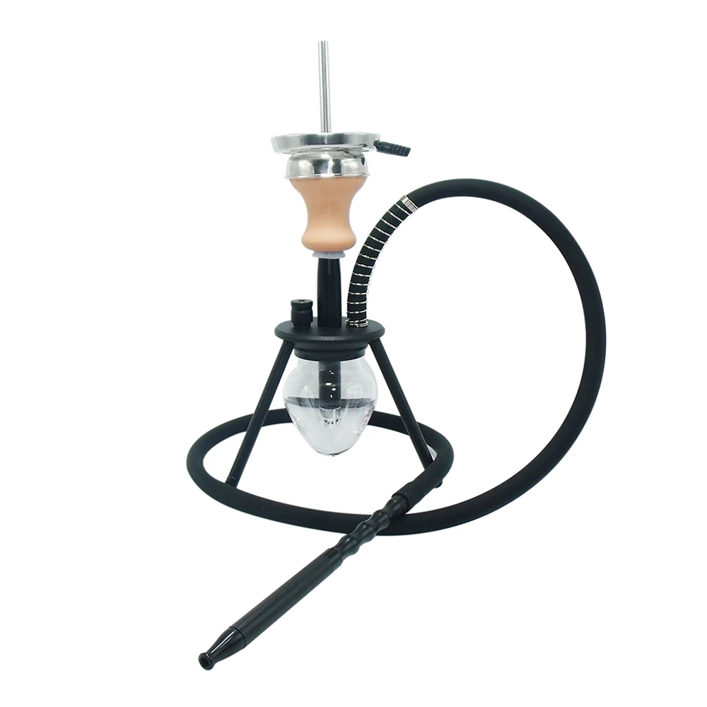 Hot sale smoking small glass hookah shisha aluminum chicha portable shisha tripod hookah