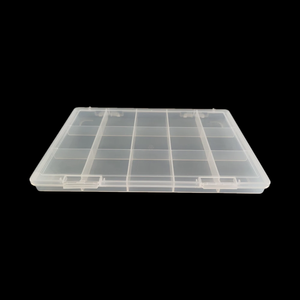 15 Slots Transparent Plastic Jewelry Organizer Box Compartment Storage Container for Bead Rings Jewelry Display Organizer