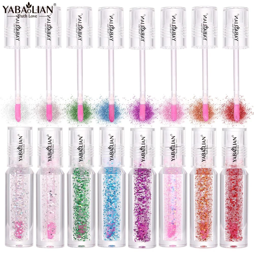 NEW Color-changing Sequins Lip  Gloss  Liquid Lipstick  Glossy Lips Moisturizing Lasting Color Private Label Factory