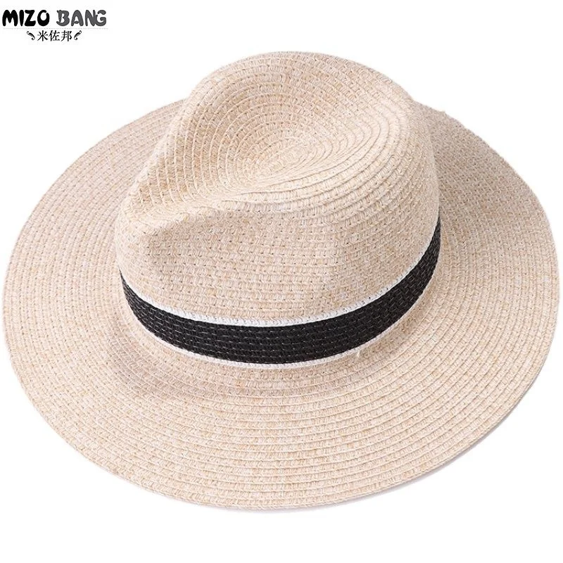 2020 summer fascination outdoor fashion beach sun visor paper light wide brim bowler straw hat for woman custom logo