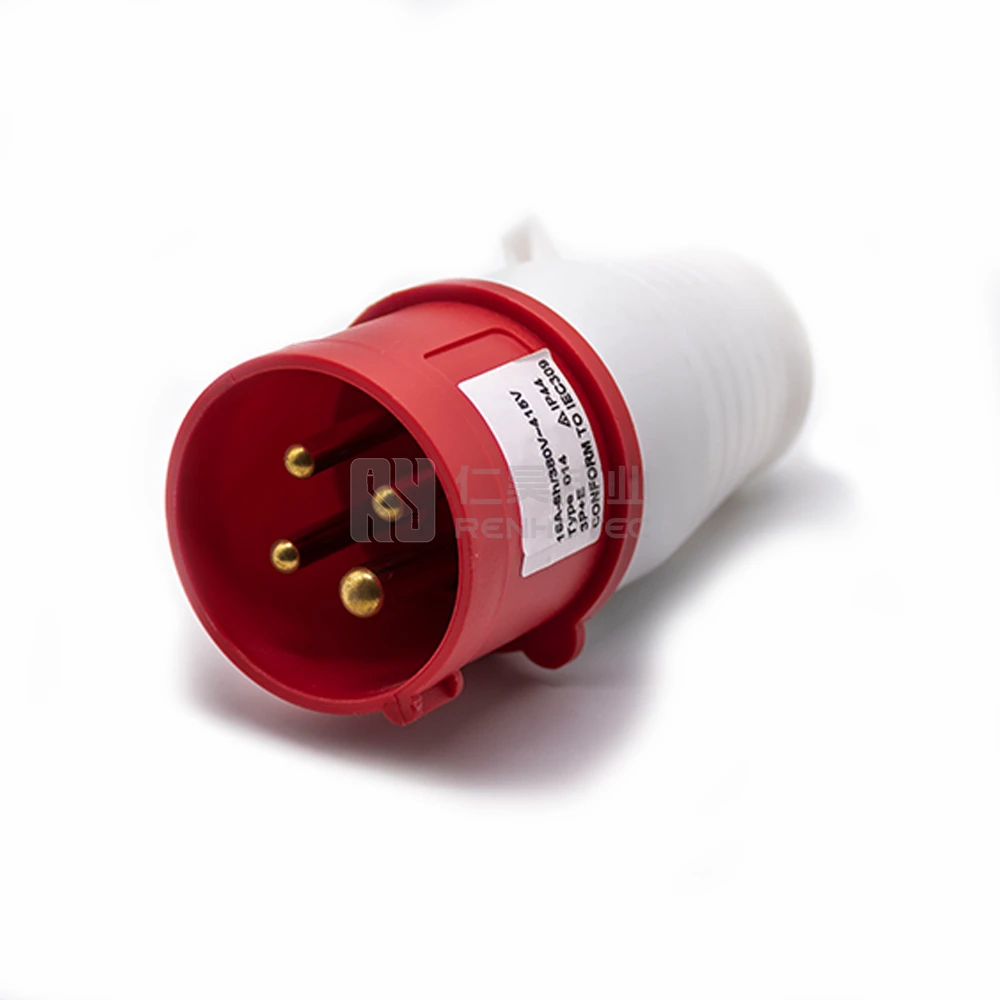 380V-415V Plastic Connector Industrial 16A-6H 3P+E Electrical Multi Pin Wire Plug