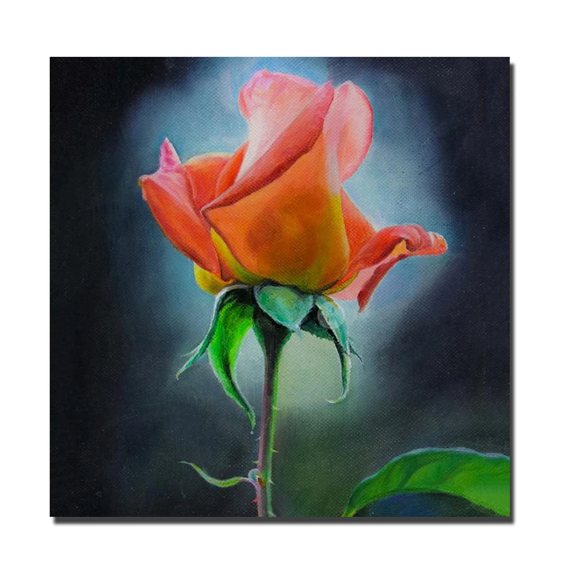 Modern Canvas Wall Art Handmade Decorative Oil Painting Red Roses Landscape Flower abstract oil painting canvas frames wall art