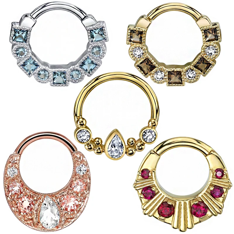 New Design Pierced Earring Oem Gold Septum Ring Tragu Set Anime Ear Cartilagem Horseshoe Hypoallergenic Piercing
