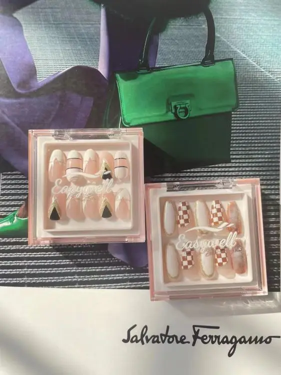 New Btartbox artificial fingernails package box Gel nail extension with glue  kiss nails press on