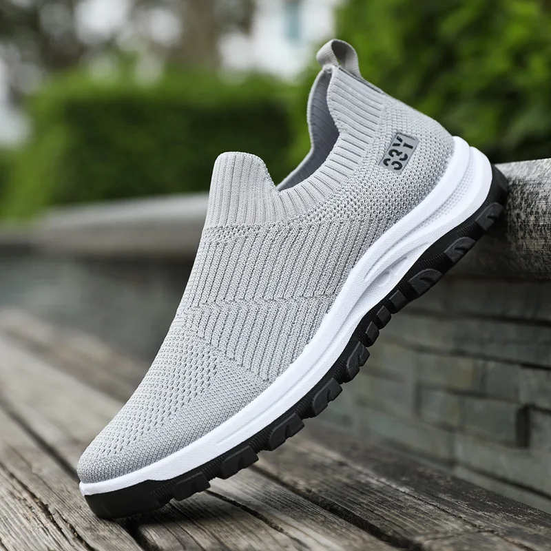 free shipping Hiking without lace free shipping sports safety casual grey loafers men running for men shoes sneakers