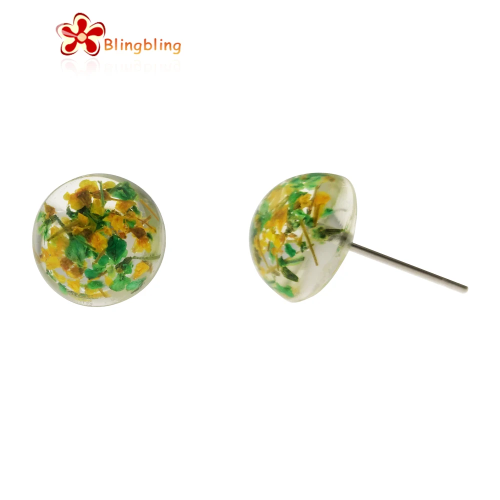 Acrylic stud round button flower earrings flower women 2020