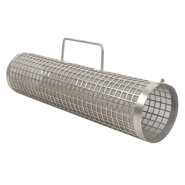metal 304 316 stainless steel wire mesh metallic Perforated filter tube