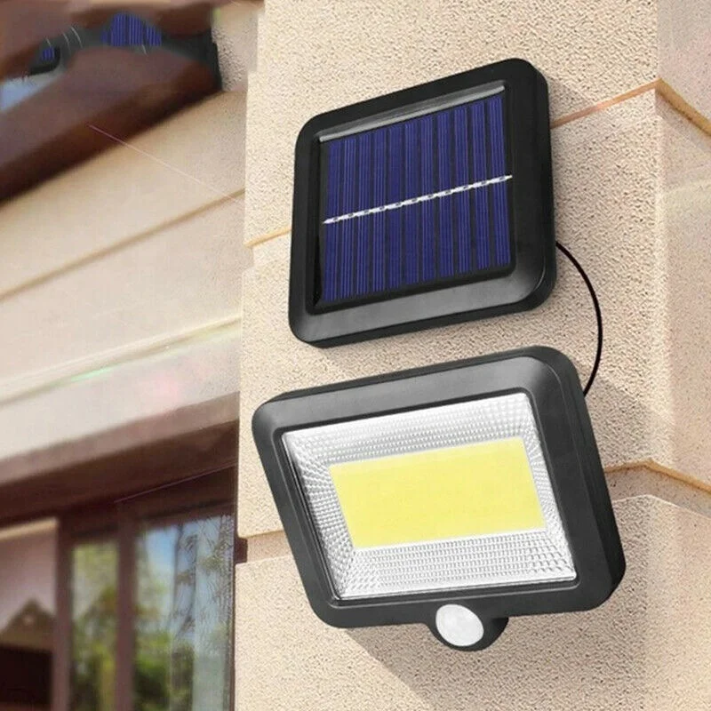 Солнечный радар движения pir 100COB сенсор светодио дный настенный светильник теплый белый Открытый аварийный теплый водонепроницаемый индукция человеческого тела