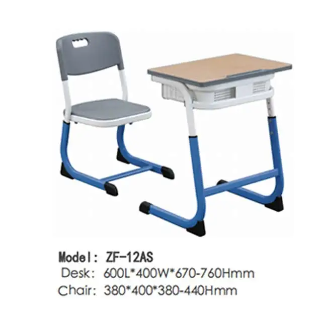 Wholesale Modern Two Seater School Desk and Chair Set Adjustable School Furniture Classroom Student Study Chair and Table Sets