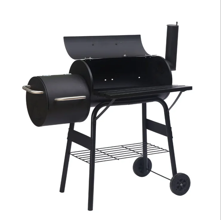 offset smoker camping Portable outdoor charcoal bbq grill and smoker trolley