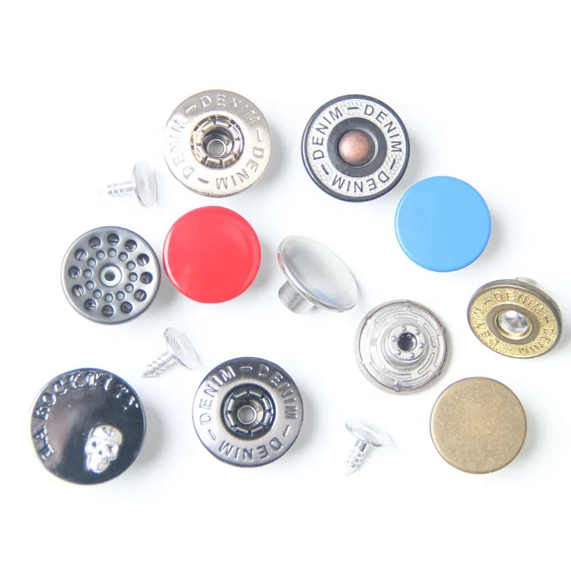 Button Brass Denim Jeans Tack Buttons Accessories Metal Button For Garment Jackets Denim Jeans Clothing Clothes