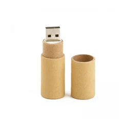 Trade show promotional gift customized logo printing 16GB recycled carton paper cylinder shape usb flash memory stick pen drive