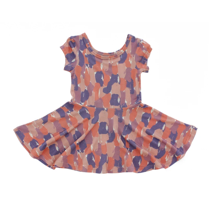 High Quality Custom Print Toddler Girl Summer Dress 95% Bamaboo Viscose Spandex Soft and Breathable 2 Year Old Girl Dress