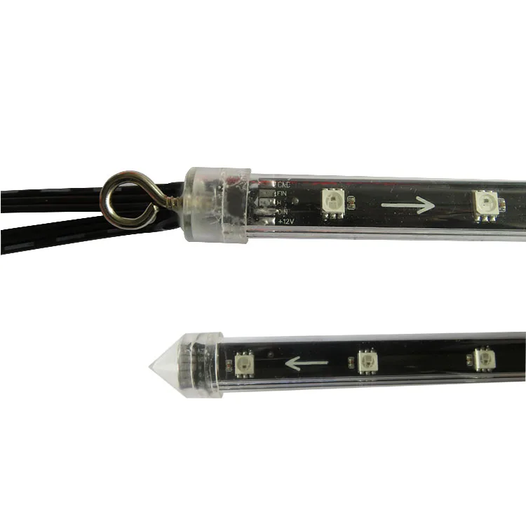 16 мм DC12V адресуемый 1 м 3D SK6812 RGB метеоритный трубчатый свет 32 пикселей (64 светодиодов) IP67 Прозрачная крышка 3 ядра подключения и выхода