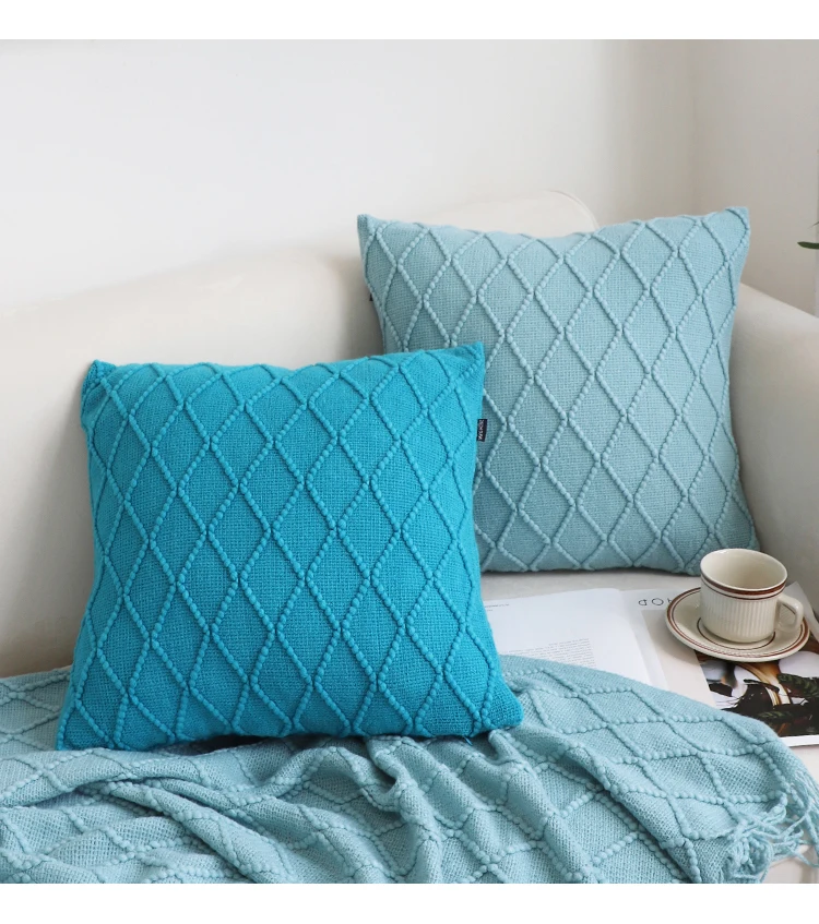 Nordic Solid Color Knitted Pillows Living Room Sofas Decorative Cushions