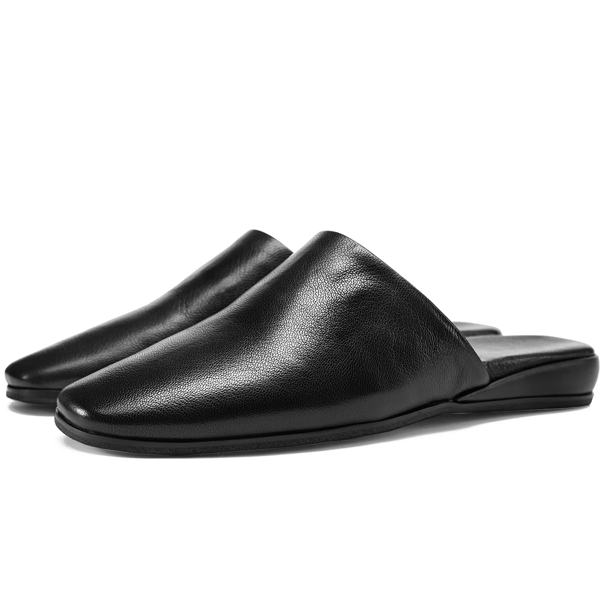2025 Men Outdoor Half Slippers Business Dress Slip-On Casual Genuine Leather Shoes Wholesale