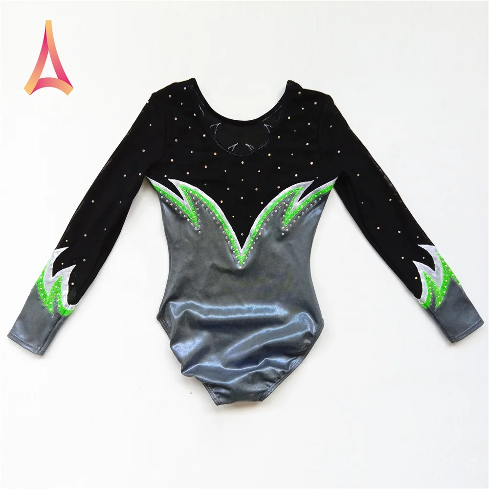 Шикарные гимнастические трико с длинным рукавом для девочек