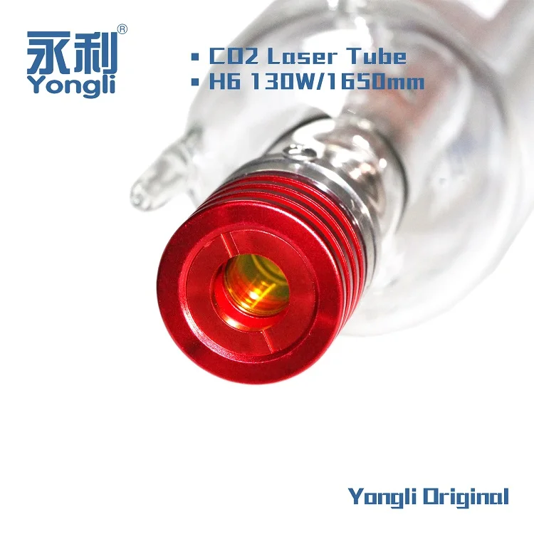 Top Manufacturer Yongli Customizable CO2 Laser Tube 130w 160w H6 for Metal Acrylic Wood Stone Materials Engraving
