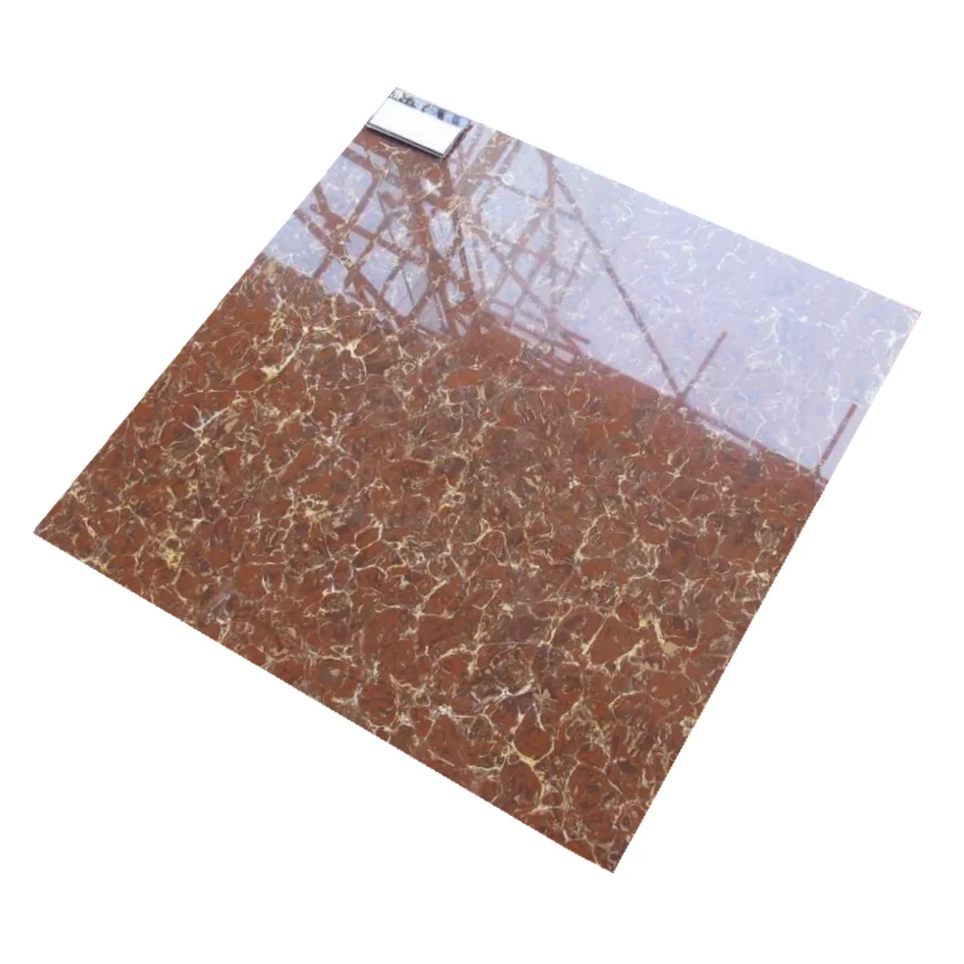 Modern Classic Burgundy Polished Porcelanato 60x60cm Porcelain Ceramic Floor Tiles 5mm Thickness Stone Texture Villas 5 years