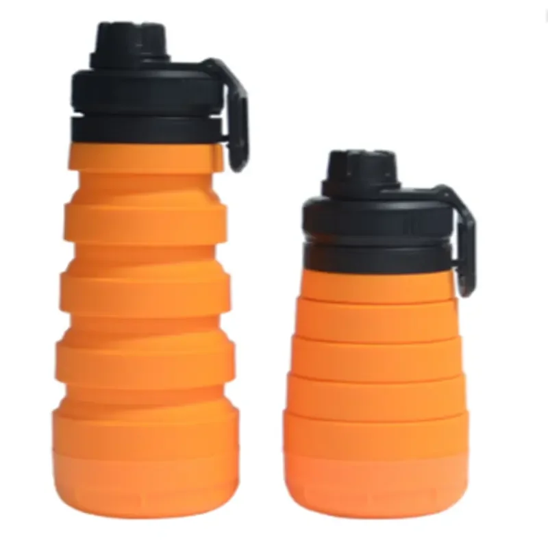Popular 750ml Folding Tumbler Reusable Collapsible Silicone Sport Water Bottle with Pill Case