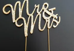 Wholesale Mr&Mrs Rhinestone Wedding Cake Topper Rhinestone Number Cake topper, Wedding Cake Decoration Bling Party Favor CT002