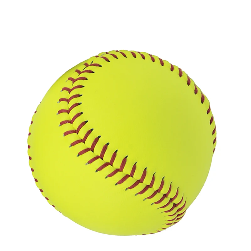 Factory Price  High Quality Outdoor Sports Official Yellow Leather Baseball Custom Logo 12 inch Training Softball