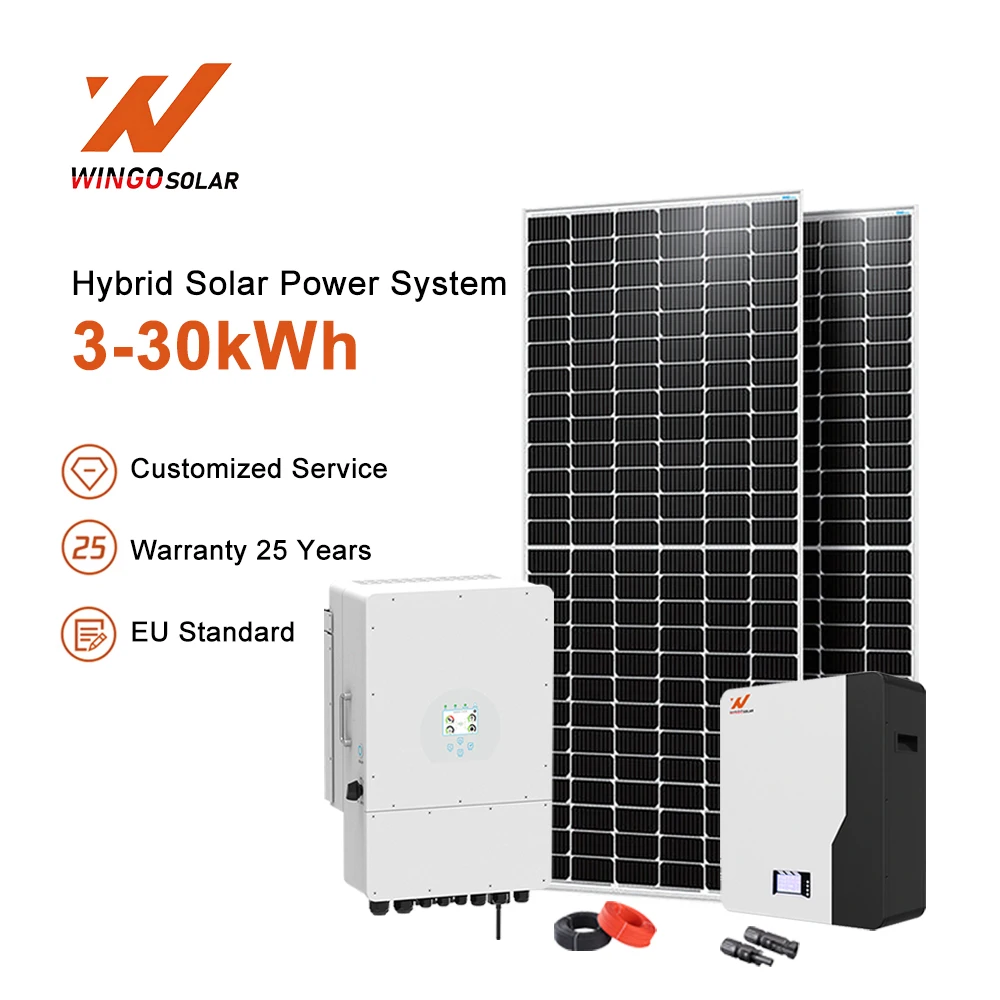 Wingosolar Complete Solar Hybrid System Kit 3000W 4000W 5000W 5Kw 6Kw 10Kw 15Kw Combo Solar Panels Power System For Home