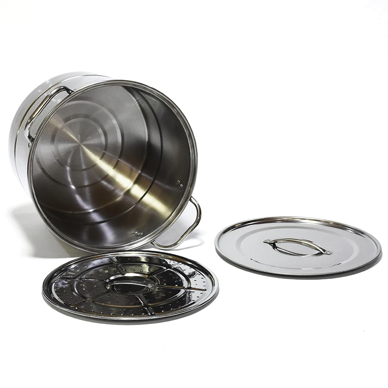 High quality durable non stick 4 pieces cookware set food grade stainless steel steamer pot food steamers