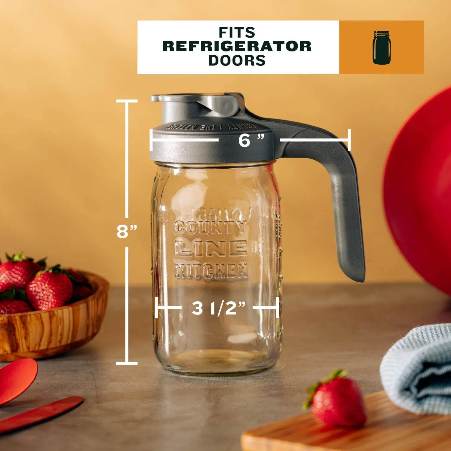 Liquid Cold Tea Juice Water With Metal Stand Glass Beverage Dispenser Factory Manufactured Wholesale Smooth Glass Mason Jar