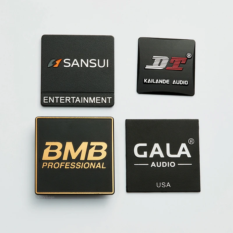 Customized  audio aluminium label personalized audio electronics Brand Logo metal nameplate Audio Equipment Nameplate badge