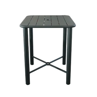 Wholesale bistro restaurant red square metal frame table/ industrial iron dining table