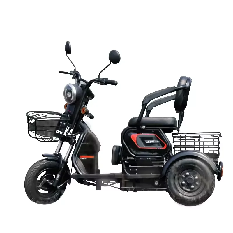 Semi-closed Electric Tricycle Hauling Semi-top Load King Simple 60V Cargo Motorcycle Power 200 Motorcycle with Cabin 2 Wheels