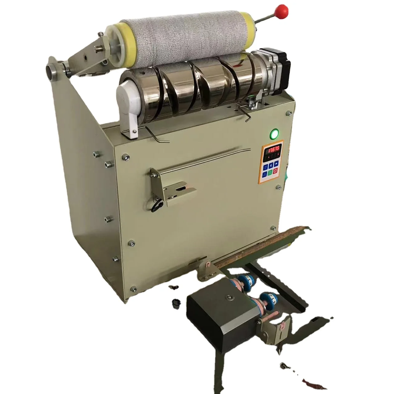 230mm cylindrical winding machine one head for yarn thread rewinding machine