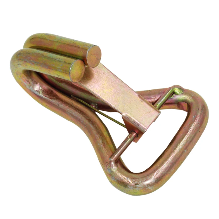 2' 5ton long double j hook with saftey latch