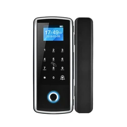 Electronic Digital Fingerprint Smart Door Lock for framed or frameless Sliding Glass Aluminum lock