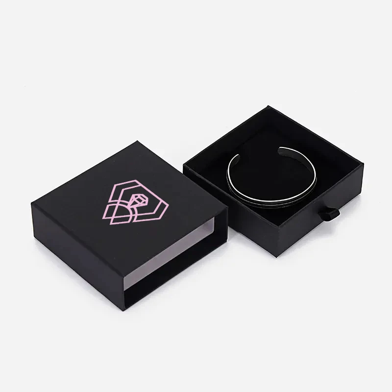 Cardboard Jewellery Small Product Custom Logo Printed Paper Drawer Packaging Gift Jewelry Box With Handle