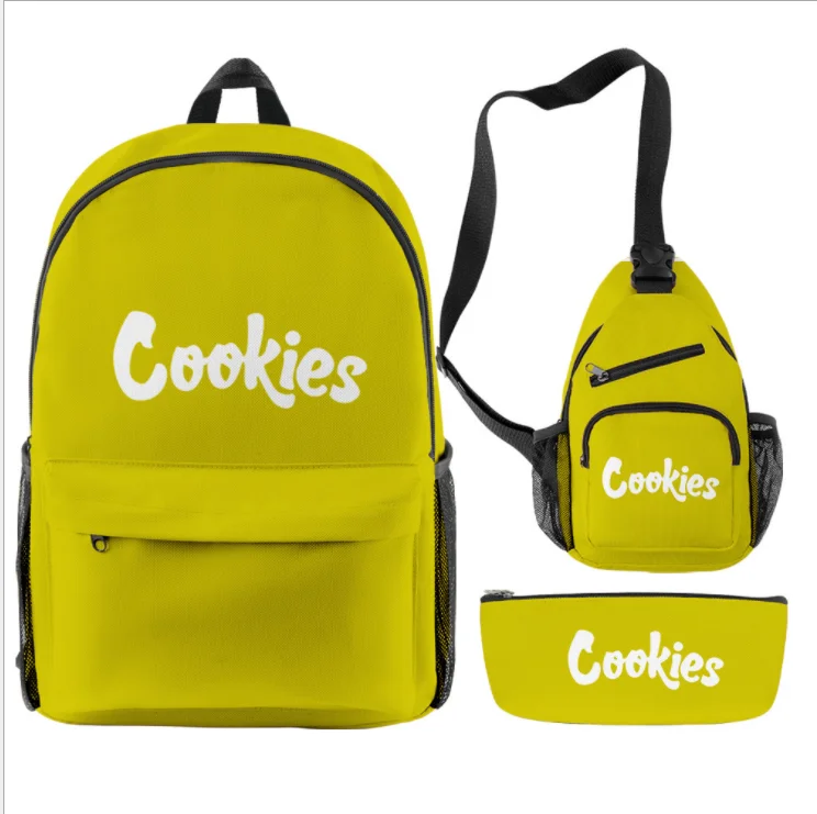 
New fashion 3pcs cookies smell proof backpack outdoor back pack with soft handle large room smell proof cookies backpacks 