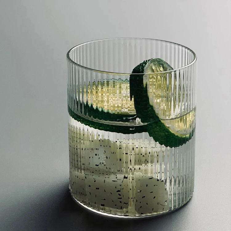 blown glass cups clear ribbed single wall glass cup ripple cup glass