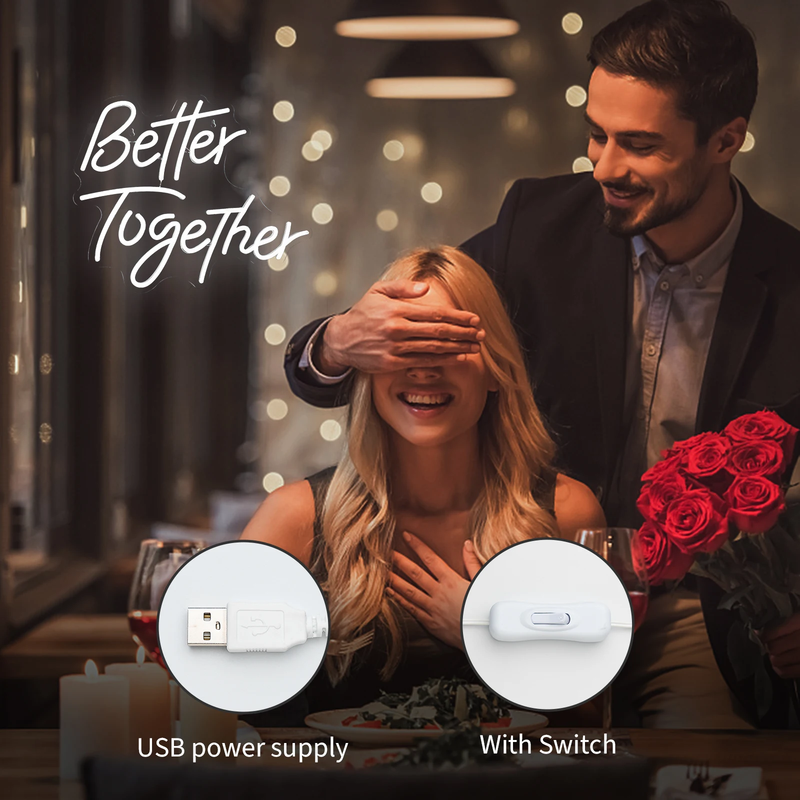 Custom for Party Room Wall Decor better together LED sign Bedroom Playstation Neon Sign Light