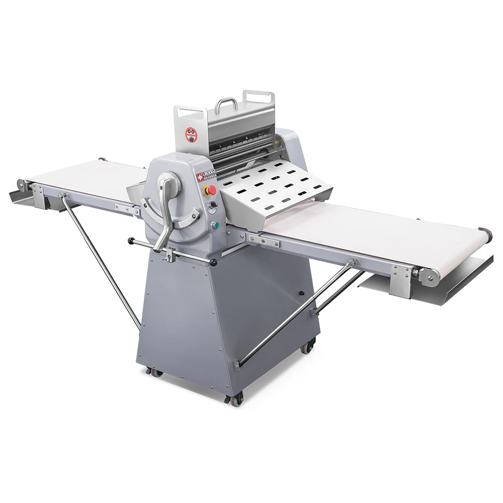 
Commercial electric automatic table top dough roller sheeter machine with flour pouring system 